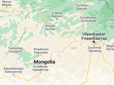 Map showing location of Dashinchilling (47.85, 104.05)