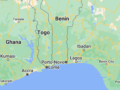 Map showing location of Dassa-Zoumé (7.75, 2.18333)