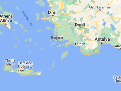 Map showing location of Datça (36.73778, 27.68417)