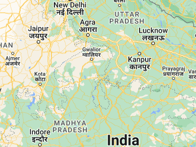 Map showing location of Datia (25.67249, 78.45815)