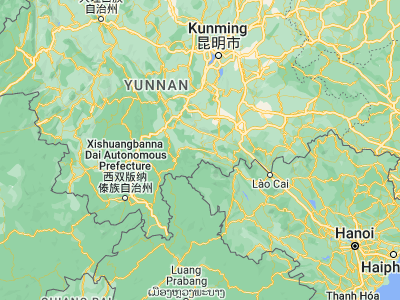 Map showing location of Daxing (22.96916, 102.40611)