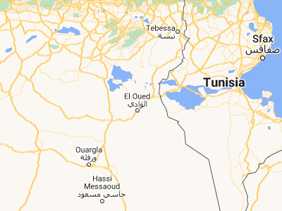 Map showing location of Debila (33.51667, 6.95)