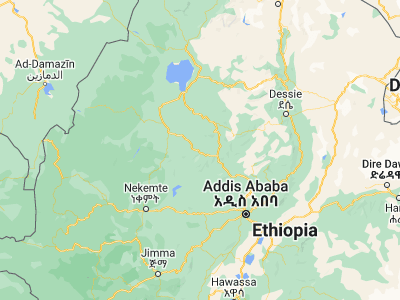 Map showing location of Debre Mark’os (10.35, 37.73333)