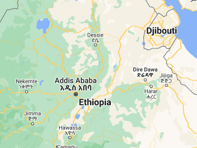 Map showing location of Debre Sīna (9.85, 39.76667)