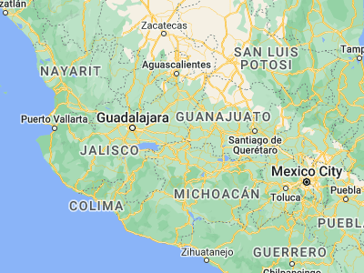 Map showing location of Degollado (20.46702, -102.14976)
