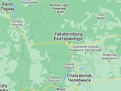 Map showing location of Degtyarsk (56.704, 60.0879)