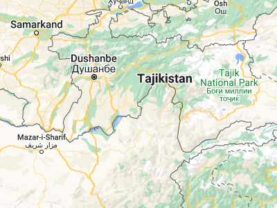 Map showing location of Deh Khwāhān (37.88965, 70.21875)