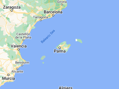 Map showing location of Deià (39.74806, 2.64823)