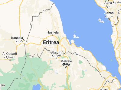 Map showing location of Dek’emhāre (15.07, 39.0475)