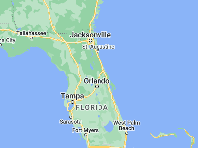 Map showing location of DeLand (29.02832, -81.30312)