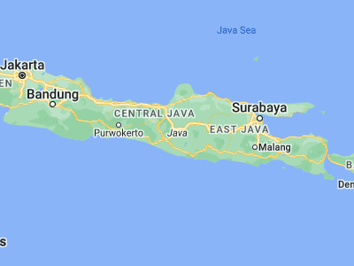 Map showing location of Delanggu (-7.61667, 110.68333)