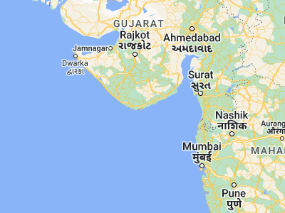 Map showing location of Delvāda (20.76667, 71.03333)