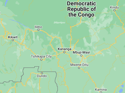 Map showing location of Demba (-5.49573, 22.26962)