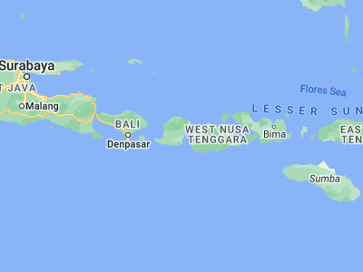 Map showing location of Denggen Daya (-8.6659, 116.5103)