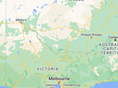 Map showing location of Deniliquin (-35.52741, 144.95958)