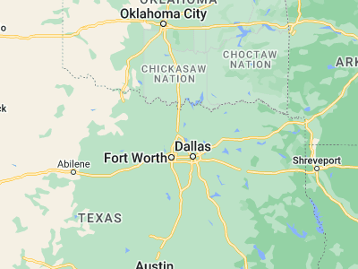 Map showing location of Denton (33.21484, -97.13307)