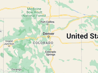 Map showing location of Denver (39.73915, -104.9847)