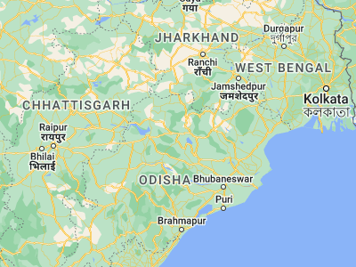 Map showing location of Deogarh (21.53333, 84.73333)