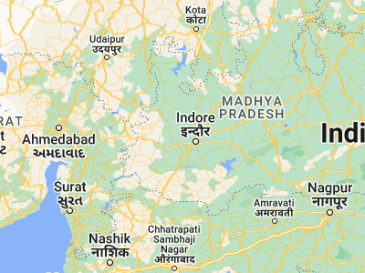 Map showing location of Depālpur (22.85, 75.55)