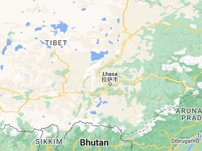 Map showing location of Dêqên (29.96178, 90.71875)
