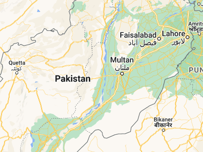 Map showing location of Dera Ghāzi Khān (30.05614, 70.63477)