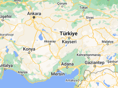 Map showing location of Derinkuyu (38.3751, 34.73419)
