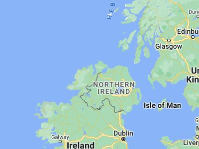 Map showing location of Derry (54.9981, -7.30934)