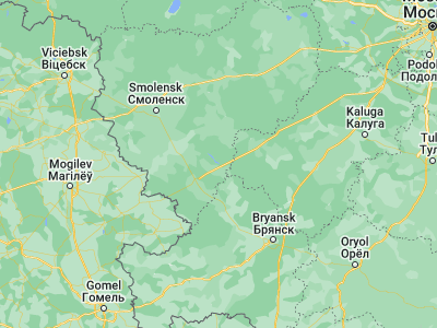Map showing location of Desnogorsk (54.15077, 33.28151)