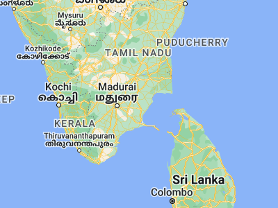 Map showing location of Devakottai (9.94704, 78.8233)