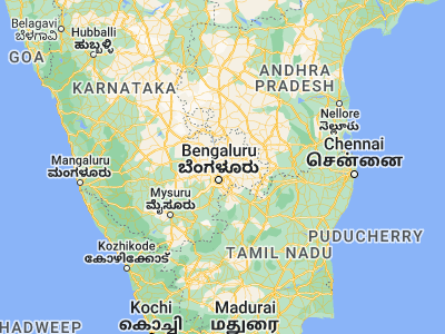 Map showing location of Devanhalli (13.2325, 77.69917)
