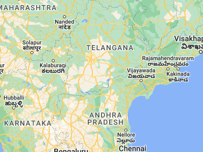 Map showing location of Devarkonda (16.7, 78.93333)