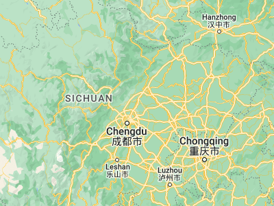 Map showing location of Deyang (31.13019, 104.38198)