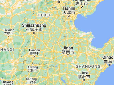 Map showing location of Dezhou (37.44861, 116.2925)