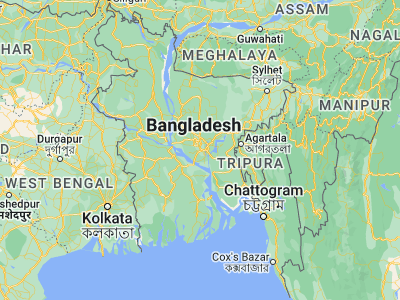 Map showing location of Dhaka (23.7104, 90.40744)
