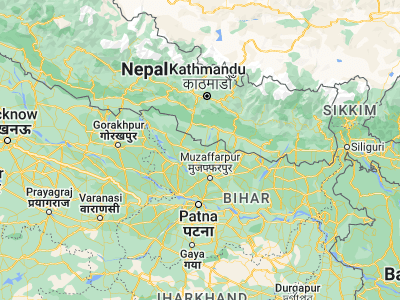 Map showing location of Dhāka (26.67479, 85.16698)