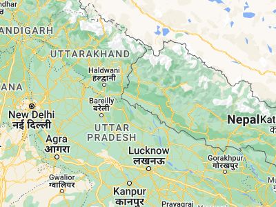 Map showing location of Dhangarhi (28.70792, 80.59611)
