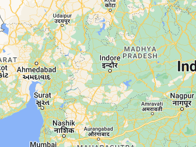 Map showing location of Dhār (22.6, 75.3)