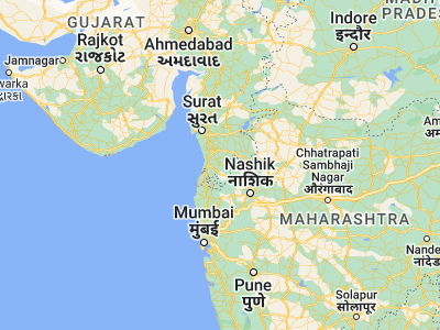 Map showing location of Dharampur (20.53333, 73.18333)