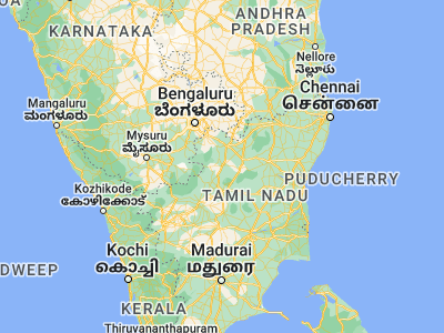 Map showing location of Dharmapuri (12.1277, 78.15794)