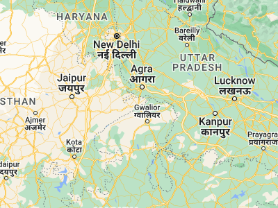 Map showing location of Dhaulpur (26.69286, 77.87968)