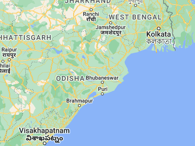 Map showing location of Dhenkānāl (20.66667, 85.6)