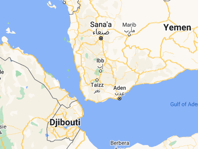 Map showing location of Dhī as Sufāl (13.83446, 44.11469)