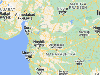 Map showing location of Dhule (20.9, 74.78333)