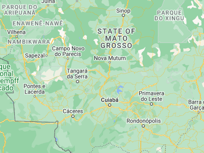 Map showing location of Diamantino (-14.40861, -56.44611)