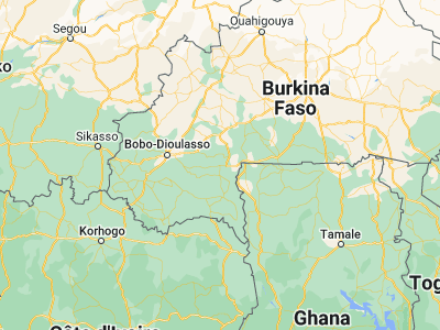 Map showing location of Diébougou (10.96667, -3.25)
