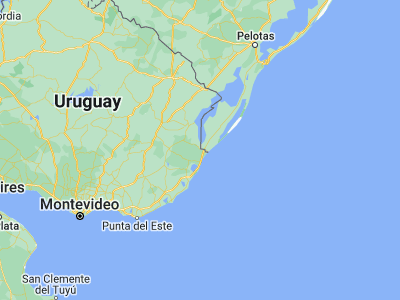 Map showing location of Dieciocho de Julio (-33.68333, -53.55)