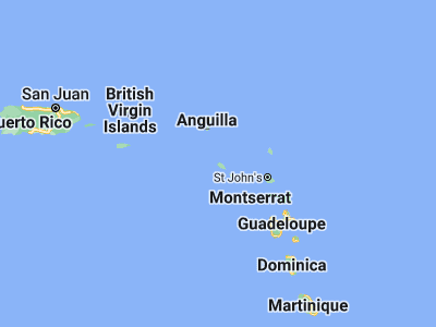 Map showing location of Dieppe Bay Town (17.41297, -62.81528)