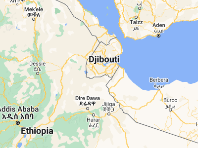 Map showing location of Dikhil (11.10861, 42.37389)