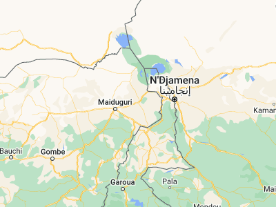 Map showing location of Dikwa (12.02396, 13.91646)