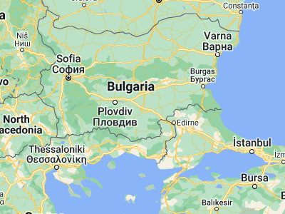 Map showing location of Dimitrovgrad (42.05, 25.6)